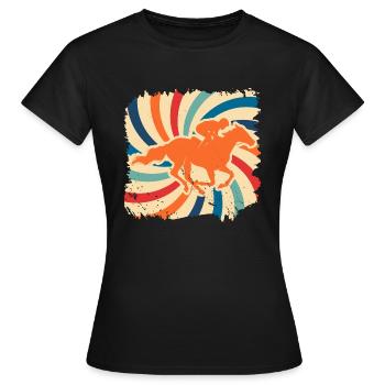 chevaux - T-shirt Femme - noir - Devant - AI Model Female 172 dark (172cm)