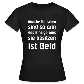 Certaines personnes sont si pauvres... | Sort argent - T-shirt Femme - noir - Devant - AI Model Female 172 dark (172cm)