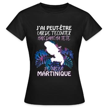 Martinique Mon île Que J'aime Citation Martinique - T-shirt Femme - noir - Devant - AI Model Female 172 dark (172cm)