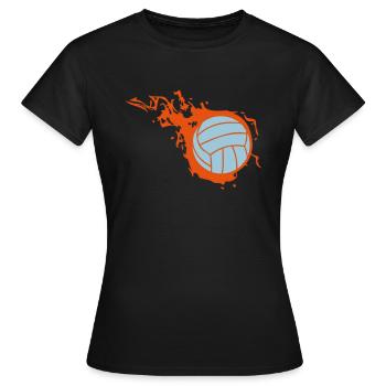 Ballon-Volleyball Flamme Feuerball 302 - Frauen T-Shirt - Schwarz - Vorne - AI Model Female 172 dark (172cm)