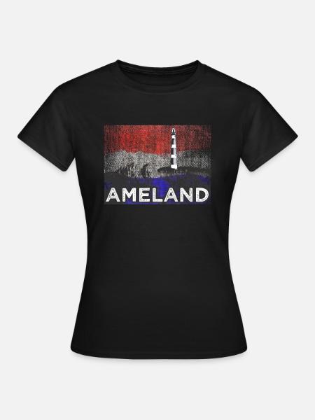 Der Leuchtturm von Ameland - Frauen T-Shirt - Schwarz