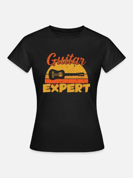 Guitar Expert / Gitarre - Frauen T-Shirt - Schwarz