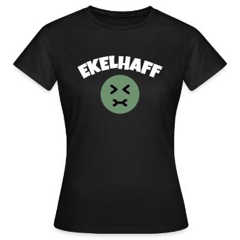 Frauen Tausch Ekelhaff Nadine w - Frauen T-Shirt - Schwarz - Vorne - AI Model Female 172 dark (172cm)