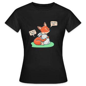 Où le renard et le lièvre disent « bonne nuit » - T-shirt Femme - noir - Devant - AI Model Female 172 dark (172cm)