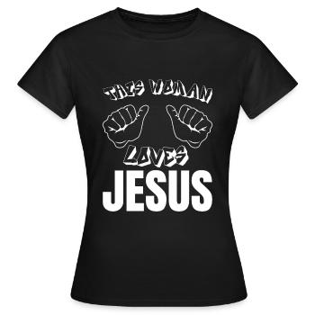 Jesus Christus Gott Kreuz Bibel Kirche Glaube Herr - Frauen T-Shirt - Schwarz - Vorne - AI Model Female 172 dark (172cm)