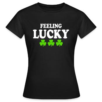feeling lucky - T-shirt Femme - noir - Devant - AI Model Female 172 dark (172cm)