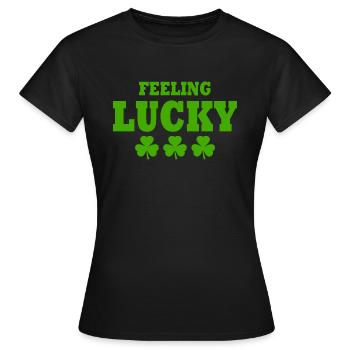feeling lucky - Women's T-Shirt - black - Front - AI Model Female 172 dark (172cm)