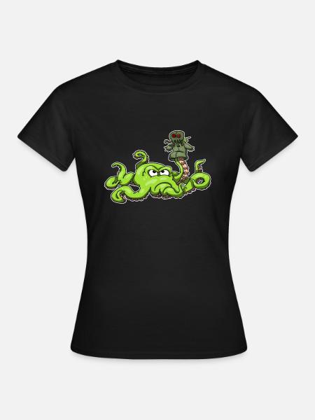 Krake - Frauen T-Shirt - Schwarz