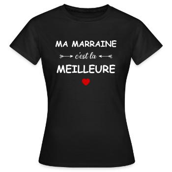 Ma marraine c'est la meilleure - T-shirt Femme - noir - Devant - AI Model Female 172 dark (172cm)