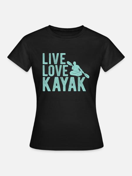 Paddel-Boot Kanu-Fahrer Für Kajak - Frauen T-Shirt - Schwarz