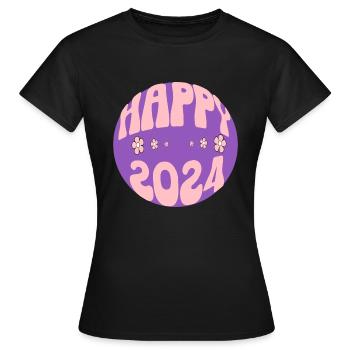happy new year 2024 - Frauen T-Shirt - Schwarz - Vorne - AI Model Female 172 dark (172cm)