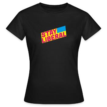 Stay Liberal - FDP JuLis Junge Liberale Freiheit - Frauen T-Shirt - Schwarz - Vorne - AI Model Female 172 dark (172cm)