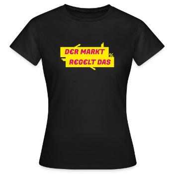Der Markt regelt das - FDP JuLis Liberal - Frauen T-Shirt - Schwarz - Vorne - AI Model Female 172 dark (172cm)
