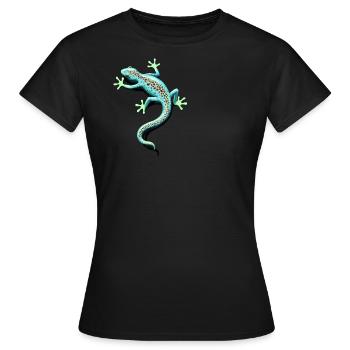 spotted gecko - Women's T-Shirt - black - Front - AI Model Female 172 dark (172cm)