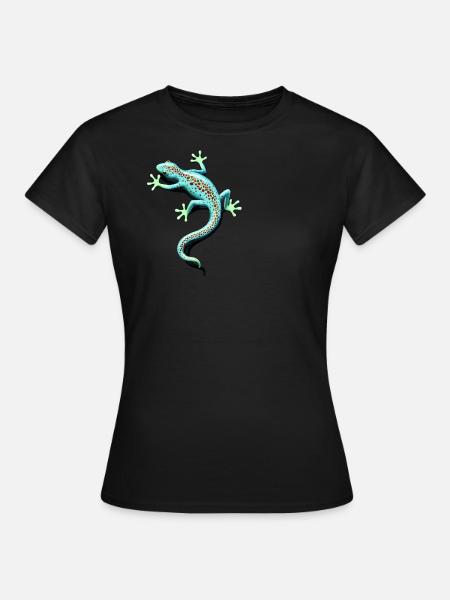 gefleckter Gecko - Frauen T-Shirt - Schwarz