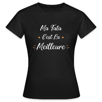 Ma tata c'est la meilleure - T-shirt Femme - noir - Devant - AI Model Female 172 dark (172cm)