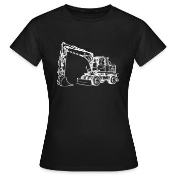 Pelle mécanique pelle à pelles blanches - T-shirt Femme - noir - Devant - AI Model Female 172 dark (172cm)
