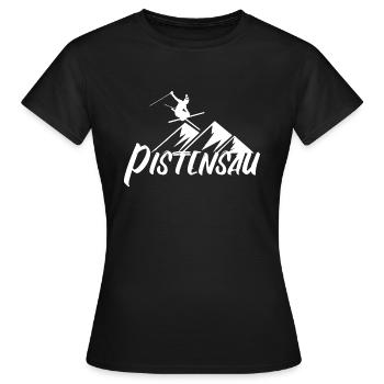 Pistensau - Frauen T-Shirt - Schwarz - Vorne - AI Model Female 172 dark (172cm)