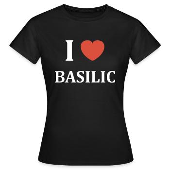 i love basilic - T-shirt Femme - noir - Devant - AI Model Female 172 dark (172cm)