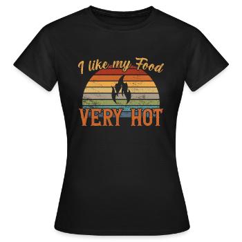 J’aime ma nourriture très chaude / Scharfes Essen - T-shirt Femme - noir - Devant - AI Model Female 172 dark (172cm)