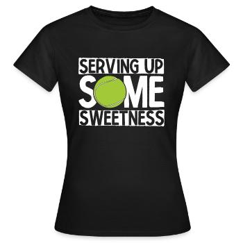 Tennisplatz Spruch Für Tennis - Frauen T-Shirt - Schwarz - Vorne - AI Model Female 172 dark (172cm)