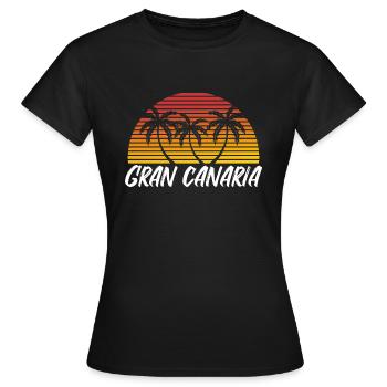 Gran Canaria - Frauen T-Shirt - Schwarz - Vorne - AI Model Female 172 dark (172cm)
