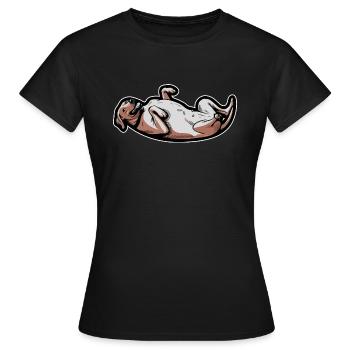 Rhodesian Ridgeback Yoga Rhodesian Ridgebacks - T-shirt Femme - noir - Devant - AI Model Female 172 dark (172cm)