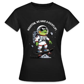 Space Frog Kickflip Adventure - T-shirt Femme - noir - Devant - AI Model Female 172 dark (172cm)