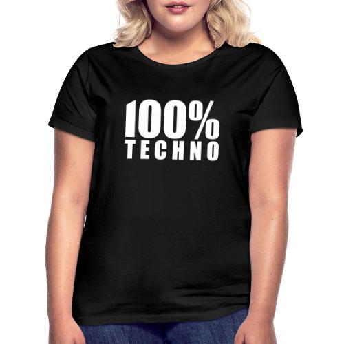 100% Techno Schriftzug Floorfreude Rave Festivals - Frauen T-Shirt