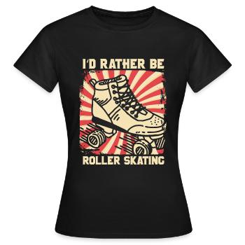 Patins à roulettes - T-shirt Femme - noir - Devant - AI Model Female 172 dark (172cm)