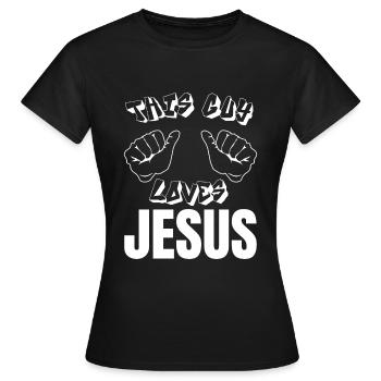 Jesus Christus Gott Kreuz Bibel Kirche Glaube Herr - Frauen T-Shirt - Schwarz - Vorne - AI Model Female 172 dark (172cm)