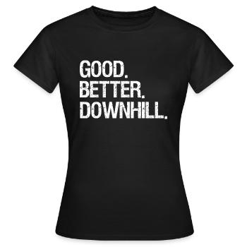 Downhill - Frauen T-Shirt - Schwarz - Vorne - AI Model Female 172 dark (172cm)