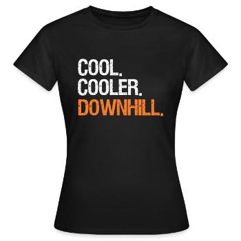 Downhill - Frauen T-Shirt - Schwarz - Vorne - AI Model Female 172 dark (172cm)