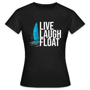 Segelboot Kapitän Spruch Zum Segeln - Frauen T-Shirt - Schwarz - Vorne - AI Model Female 172 dark (172cm)
