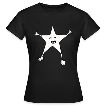 Étoile de noel, mignonne avec un sourire - T-shirt Femme - noir - Devant - AI Model Female 172 dark (172cm)