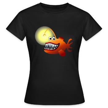 Tiefsee-Anglerfisch - Frauen T-Shirt - Schwarz - Vorne - AI Model Female 172 dark (172cm)