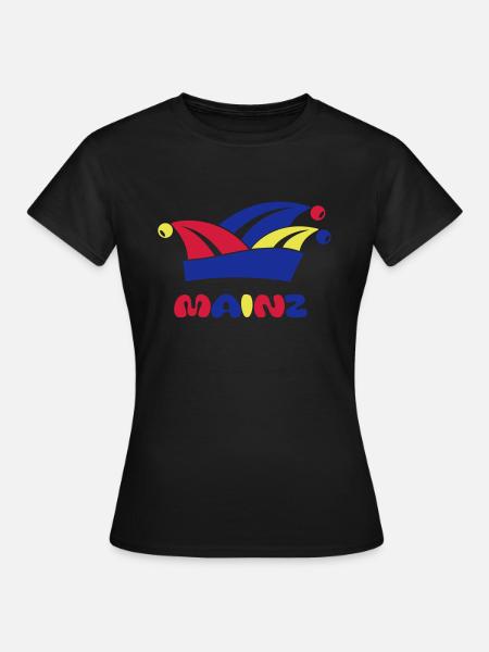 Fasching Narrenkappe Mainz 1, 2 oder 3 Farben - Frauen T-Shirt - Schwarz