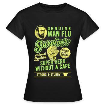 Man Flu Survivor - T-shirt Femme - noir - Devant - AI Model Female 172 dark (172cm)