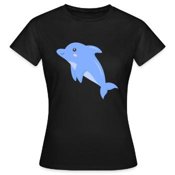Jeune dauphin Petite dauphine Enfants Dames Hommes - T-shirt Femme - noir - Devant - AI Model Female 172 dark (172cm)