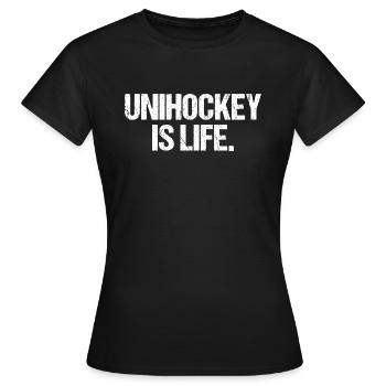 Unihockey Spieler Floorball Unihockey Spiel - Frauen T-Shirt - Schwarz - Vorne - AI Model Female 172 dark (172cm)