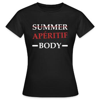 apéritif Body - T-shirt Femme - noir - Devant - AI Model Female 172 dark (172cm)