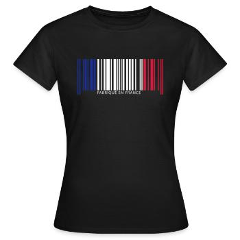 Code barre france - T-shirt Femme - noir - Devant - AI Model Female 172 dark (172cm)