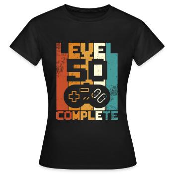 50 år retro 50 födelsedag roligt - T-shirt dam - svart - Fram - AI Model Female 172 dark (172cm)