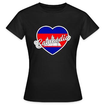 Kambodscha - Frauen T-Shirt - Schwarz - Vorne - AI Model Female 172 dark (172cm)