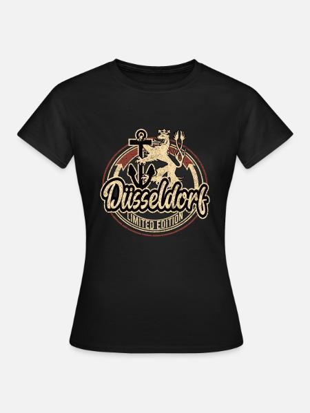 Düsseldorf Retro Logo - Frauen T-Shirt - Schwarz