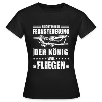 Modellflugzeug Fernsteuerung RC Pilot - Frauen T-Shirt - Schwarz - Vorne - AI Model Female 172 dark (172cm)