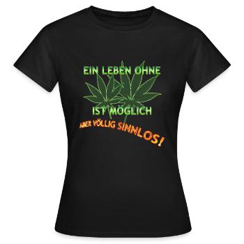 SINNLOS OHNE HANF - Frauen T-Shirt - Schwarz - Vorne - AI Model Female 172 dark (172cm)