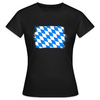 Drapeau bavarois d’occasion Look Drapeau bavarois Vintage - T-shirt Femme - noir - Devant - AI Model Female 172 dark (172cm)