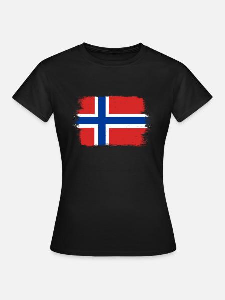 Noorwegen Vlag Scandinavië Noorse Vlag - Vrouwen T-shirt - zwart