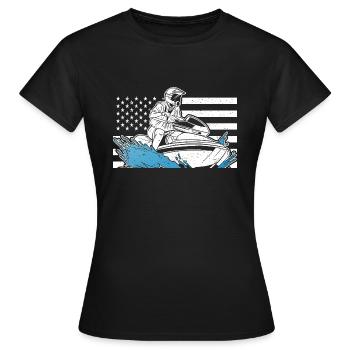 Jet Ski Jet Skiing - T-shirt Femme - noir - Devant - AI Model Female 172 dark (172cm)